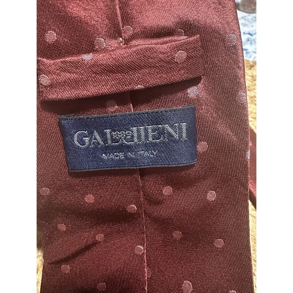 GALLIENI ITALIAN Rare Neck Necktie Wide Polk a dot Tie
